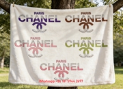 Chanel Paris Multi-Color Studded CC Logo Flannel Sofa Throw Blanket IMG_6843